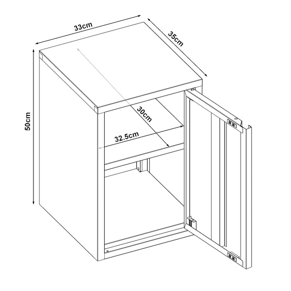 Armoire murale Burlöv 50 x 33 x 35 cm acier [en.casa]
