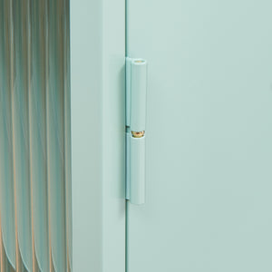 Armoire suspendue Zundert avec porte en verre strié 60x35x15 cm acier [en.casa]