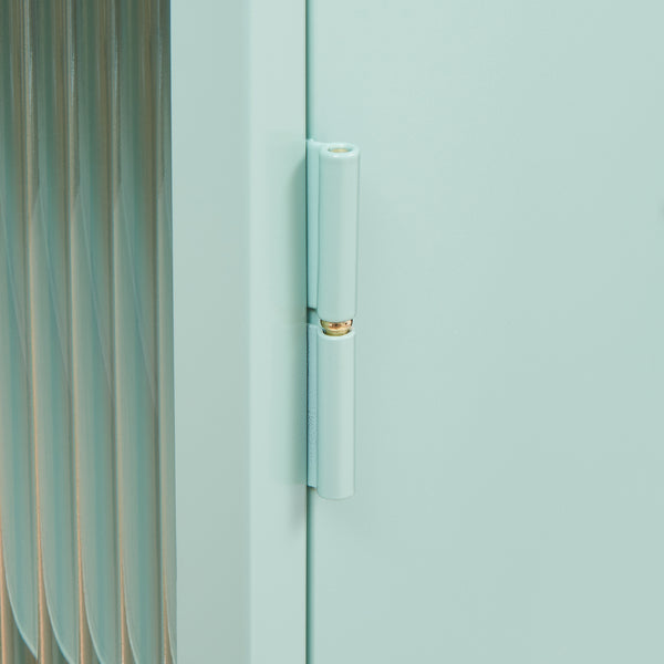 Armoire suspendue Zundert avec porte en verre strié 60x35x15 cm acier [en.casa]