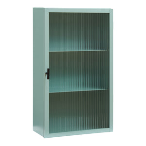Armoire suspendue Zundert avec porte en verre strié 60x35x15 cm acier [en.casa]