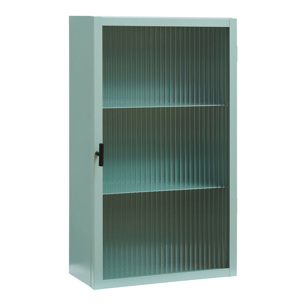 Armoire suspendue Zundert avec porte en verre strié 60x35x15 cm acier [en.casa]