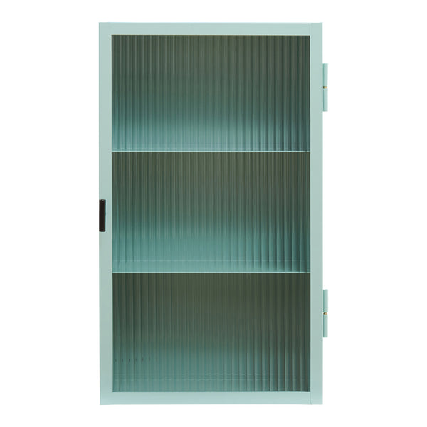 Armoire suspendue Zundert avec porte en verre strié 60x35x15 cm acier [en.casa]