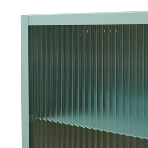 Armoire suspendue Zundert avec porte en verre strié 60x35x15 cm acier [en.casa]