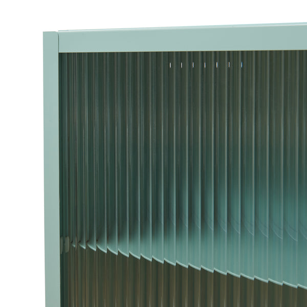 Armoire suspendue Zundert avec porte en verre strié 60x35x15 cm acier [en.casa]