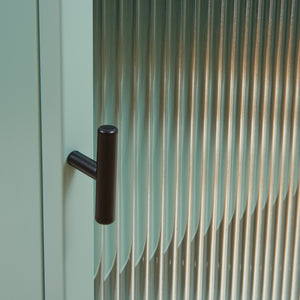 Armoire suspendue Zundert avec porte en verre strié 60x35x15 cm acier [en.casa]