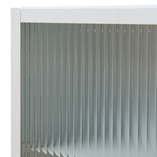 Armoire murale Zundert avec porte en verre strié 60 x 35 x 15 cm acier [en.casa]