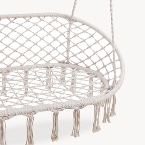 Fauteuil suspendu Kailua pour 2 personnes 135 x 129 x 65 cm blanc crème casa.pro