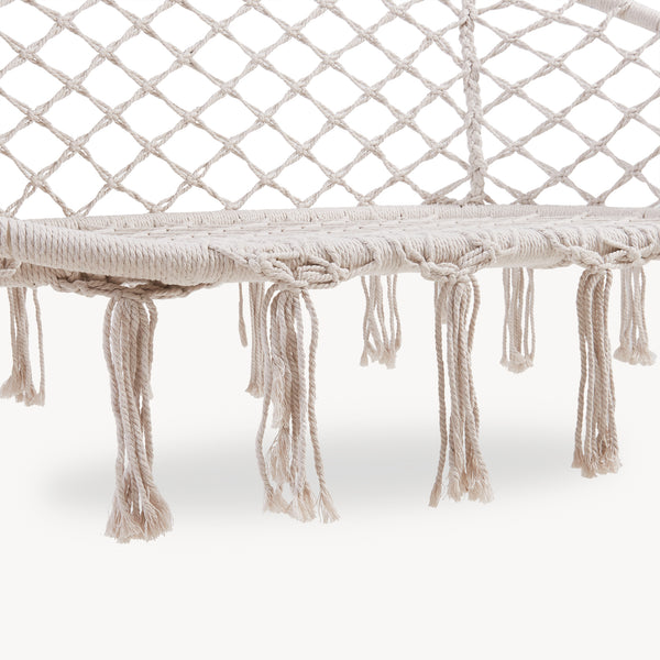 Fauteuil suspendu Kailua pour 2 personnes 135 x 129 x 65 cm blanc crème casa.pro