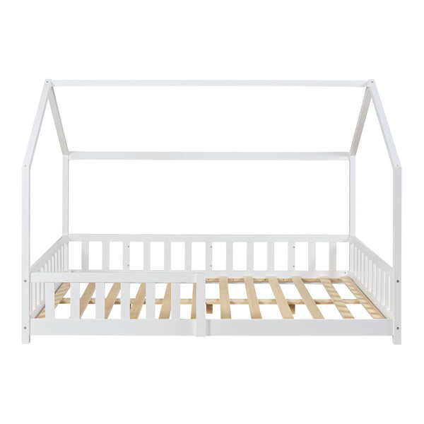 Lit cabane Hesel avec matelas à mousse froid blanc [en.casa]
