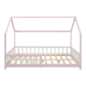 Lit cabane Hesel avec matelas à mousse froid blanc [en.casa]