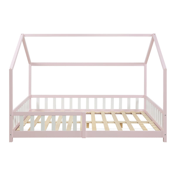 Lit cabane Hesel avec matelas à mousse froid blanc [en.casa]