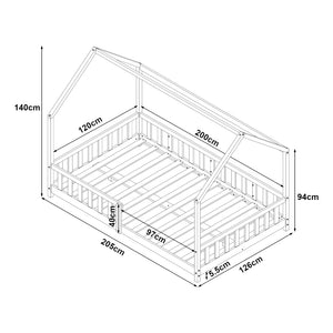 Lit cabane Hesel bois de pin [en.casa]