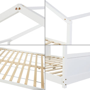 Lit maison Simo Bois de pin blanc [en.casa]