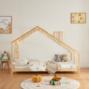 Lit cabane Siuntio bois de pin naturel [en.casa]