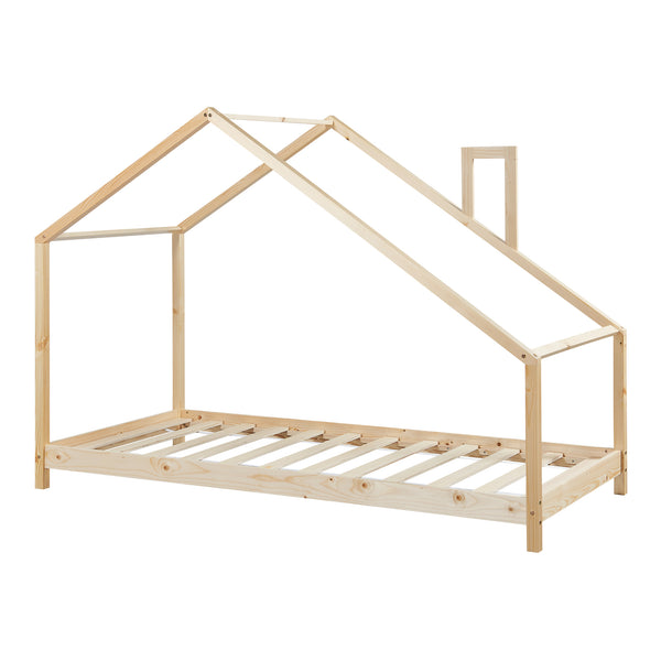 Lit cabane Siuntio bois de pin naturel [en.casa]