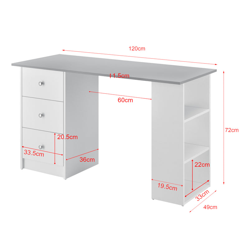 Croquis coté Bureau Lemberg 120 x 49 x 72 cm [en.casa]