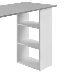 Bureau Lemberg 120x50x72 cm avec tiroirs + étagère en.casa