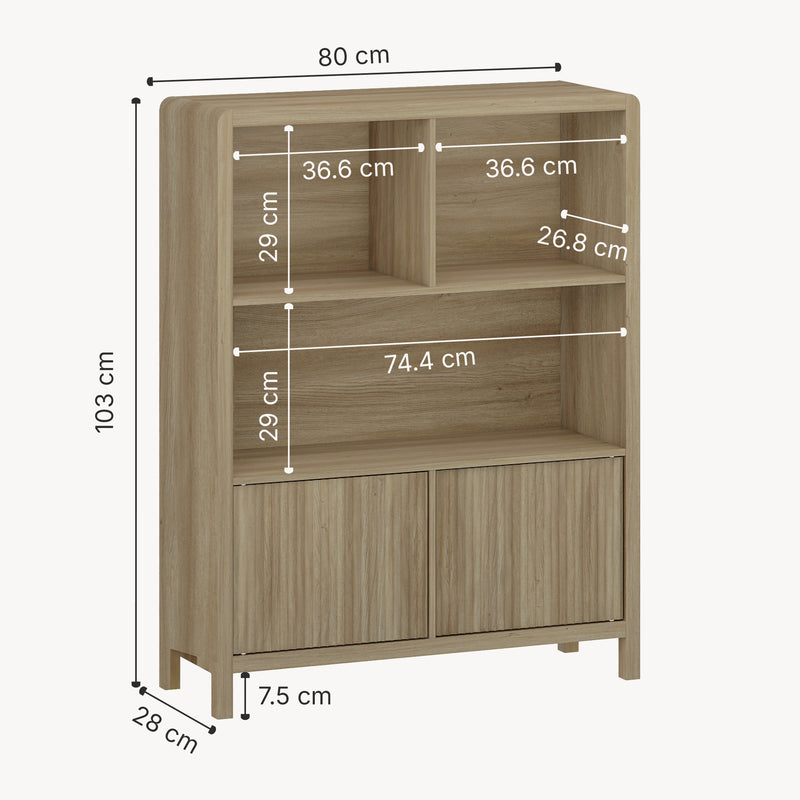 Croquis coté Commode Lukkodso [en.casa] 