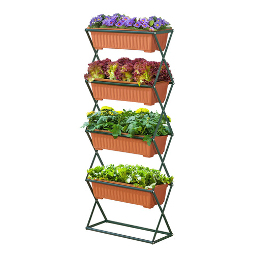 Bac potager vertical Veenendaal 51x21x125 cm 4 niveaux [en.casa]