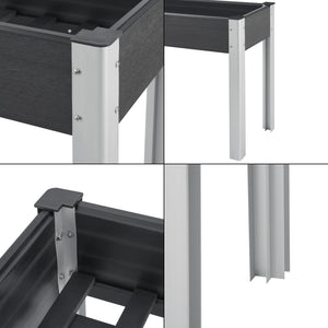 Carré potager surélevé Beverwijk gris foncé en différentes tailles [en.casa]