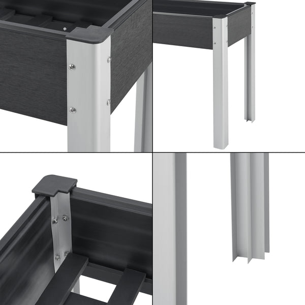 Carré potager surélevé Beverwijk gris foncé en différentes tailles [en.casa]