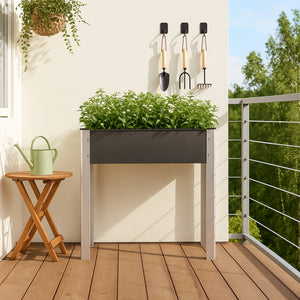 Potager surélevé Beverwijk gris foncé [en.casa]