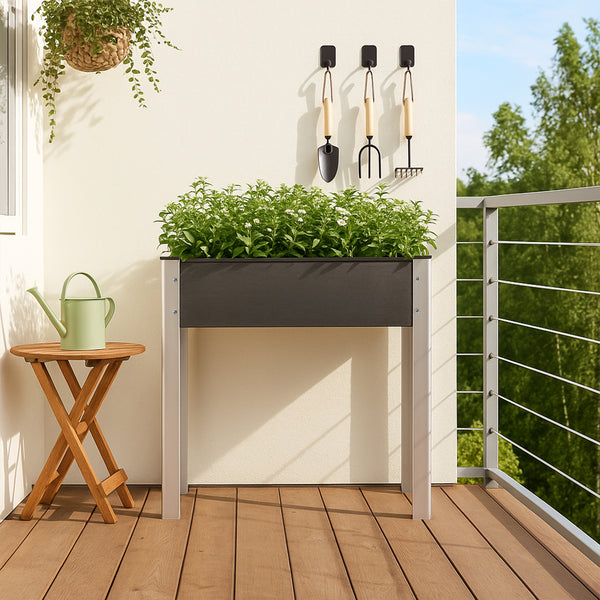 Potager surélevé Beverwijk gris foncé [en.casa]