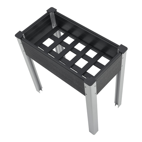 Potager surélevé Beverwijk gris foncé [en.casa]