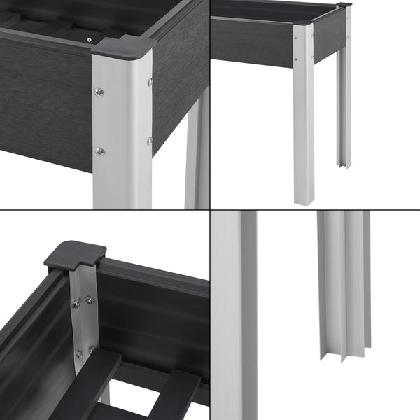 Potager surélevé Beverwijk gris foncé [en.casa]