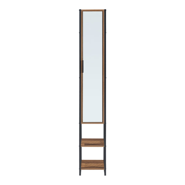 Meuble colonne de salle de bain Namsskogan effet noyer noir [en.casa]
