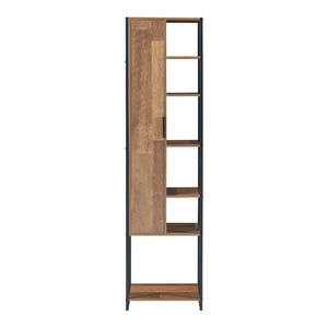 Meuble colonne de salle de bain Namsskogan effet noyer noir [en.casa]