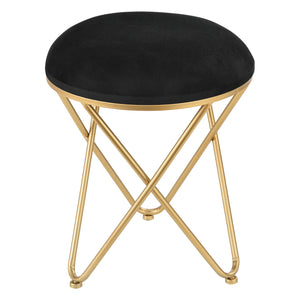 Tabouret Rembourré Rond Katrineholm 44 x 35 cm [en.casa]