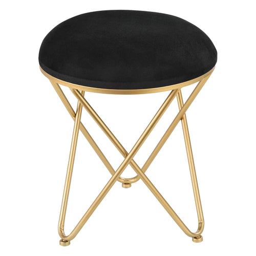 Tabouret Rembourré Rond Katrineholm 44 x 35 cm [en.casa]