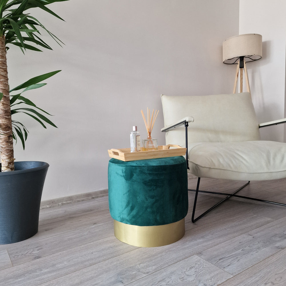 Pouf Larvik 40x40 cm Velours [en.casa]