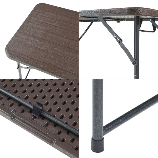Table de camping pliante Adelfia à hauteur réglable 120 x 60 cm [en.casa]