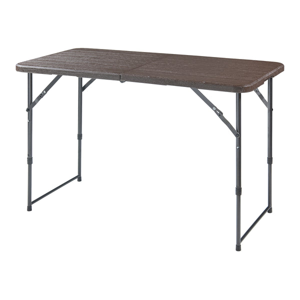Table de camping pliante Adelfia à hauteur réglable 120 x 60 cm [en.casa]