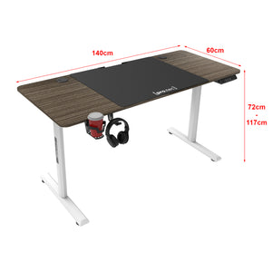 Bureau électrique Hayward à hauteur réglable 140 x 60 x 72 - 117 cm [pro.tec]