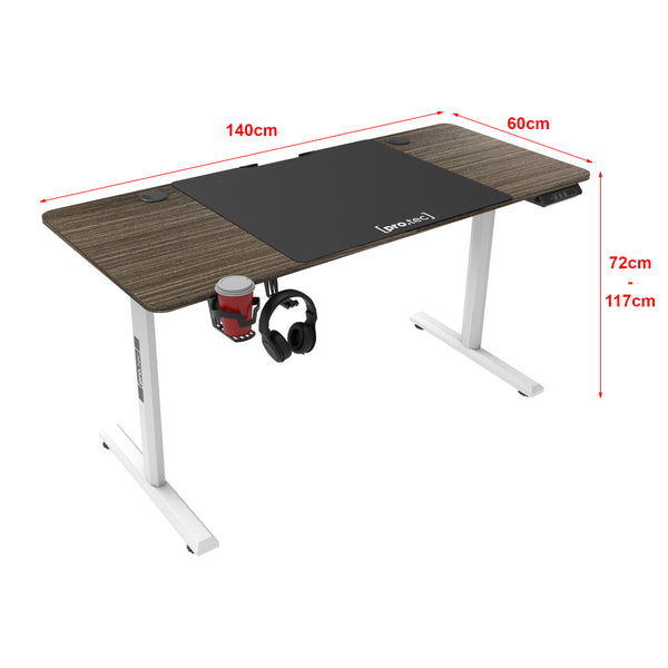 Bureau électrique Hayward à hauteur réglable 140 x 60 x 72 - 117 cm [pro.tec]