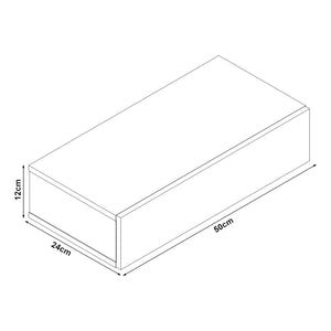 Étagère Murale à Compartiment Fermé Antilles 50x24x12cm [en.casa]