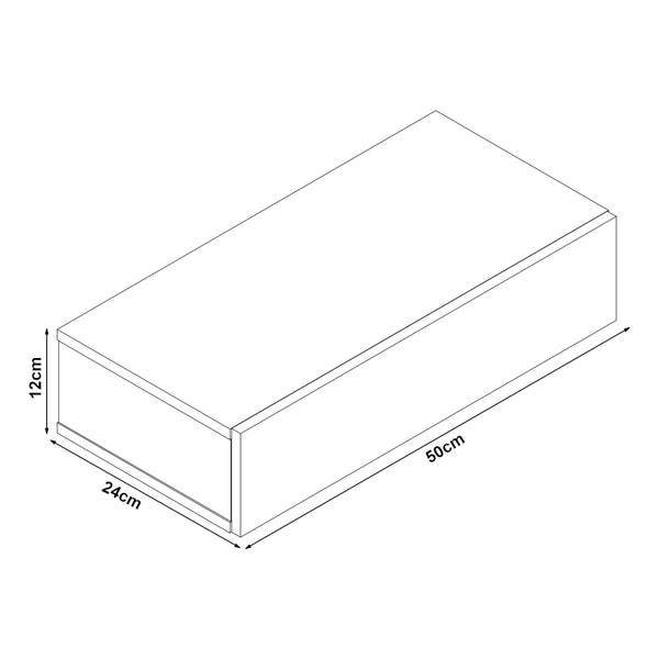 Étagère Murale à Compartiment Fermé Antilles 50x24x12cm [en.casa]