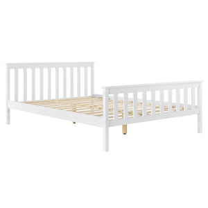 [en.casa] Lit en Pin Lit en Bois Lit d'Adulte Lit pour 2 Personnes Lits Jumeaux Cadre en Pin Sommier à Lattes en Panneau en Fibre de Bois Plusieurs Couleurs Tailles Différentes