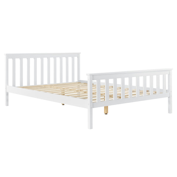 [en.casa] Lit en Pin Lit en Bois Lit d'Adulte Lit pour 2 Personnes Lits Jumeaux Cadre en Pin Sommier à Lattes en Panneau en Fibre de Bois Plusieurs Couleurs Tailles Différentes