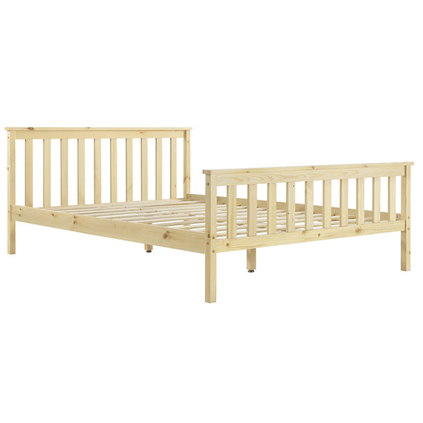 [en.casa] Lit en Pin Lit en Bois Lit d'Adulte Lit pour 2 Personnes Lits Jumeaux Cadre en Pin Sommier à Lattes en Panneau en Fibre de Bois Plusieurs Couleurs Tailles Différentes