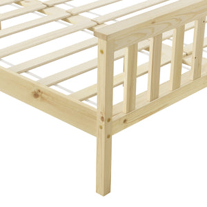 [en.casa] Lit en Pin Lit en Bois Lit d'Adulte Lit pour 2 Personnes Lits Jumeaux Cadre en Pin Sommier à Lattes en Panneau en Fibre de Bois Plusieurs Couleurs Tailles Différentes