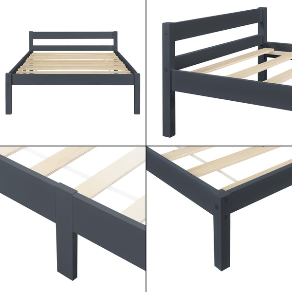 Lit en bois Nakkila différentes couleurs et tailles en.casa