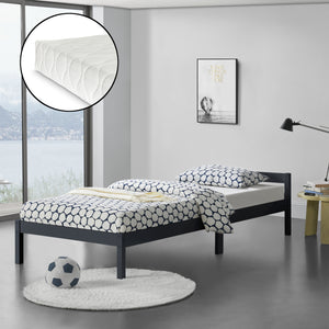 Lit en bois Nakkila différentes couleurs et tailles avec matelas en mousse froide en.casa