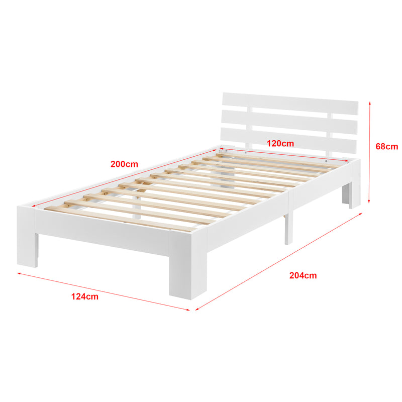 Croquis coté Cadre de Lit Design Nivala à Matelas à Mousse à Froid Pin [en.casa]