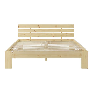 Lit en bois Nivala avec tête de lit, différentes couleurs et tailles en.casa