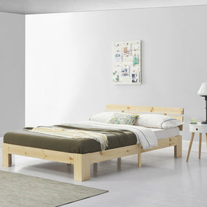 Lit en bois Nivala avec tête de lit, différentes couleurs et tailles en.casa