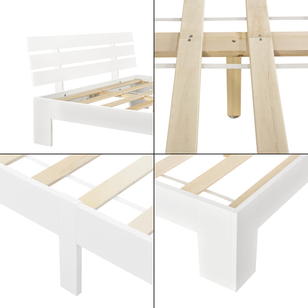 Lit en bois Nivala avec tête de lit, différentes couleurs et tailles en.casa